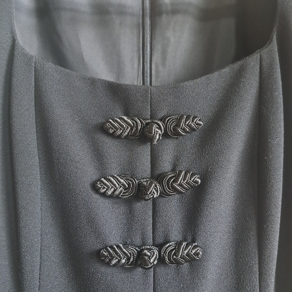 Vintage Liz Claiborne Size Small - Mid-1990s Black Sheath Dress With Front Slit - Picture 5 of 7